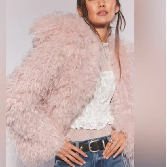 Free People Jackets & Blazers - Free People Moonlight Faux Fur Jacket Soft Dusty Pink with pockets size M